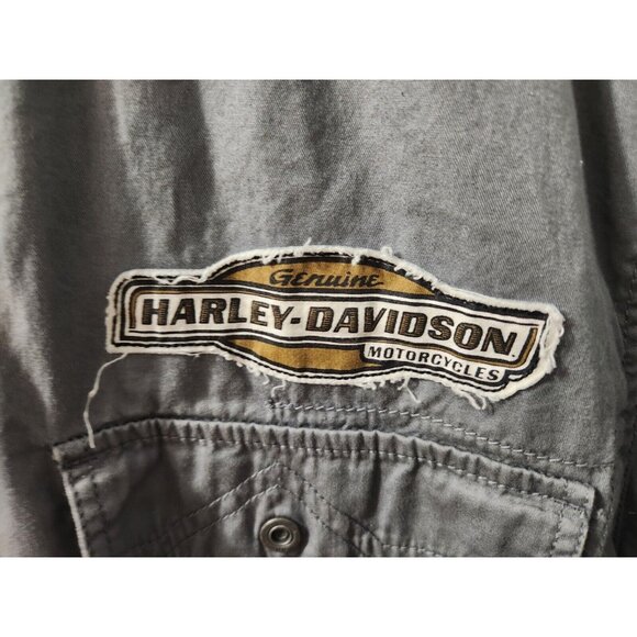 Harley Davidson Button Shirt XL Men Grey - Picture 2 of 12